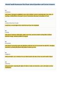 Mental health Rasmussen final Exam Actual Questions and Correct Answers