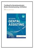 Updated&sol;Latest Modern Dental Assisting 14th Edition Jeffrey R&period; Smith Debbie S&period; Robinson Test Bank Complete All Chapters Comprehensive Dental Assisting Resource Practice Questions Answers Rationales Clinical Procedures Infection Control Radiography CDA Exa