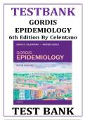 Updated&sol;Latest Gordis Epidemiology 6th Edition David D&period; Celentano Moyses Szklo Test Bank Complete All Chapters Comprehensive Epidemiology Resource Practice Questions Answers Rationales Public Health Research Methods Biostatistics Exam Review Study Guide F