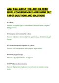 WGU D446 ADULT HEALTH 2 OA EXAM&NewLine;FINAL COMPREHENSIVE ASSESSMENT TEST&NewLine;PAPER QUESTIONS AND SOLUTIONS