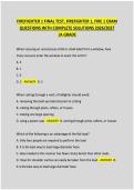 Firefighter I Final Test Comprehensive Practice Questions with Correct Verified Answers&comma; Detailed Rationales&comma; and Study Guide for Fire Service Certification Preparation &lpar;2026&sol;2027 Academic Resource&rpar;