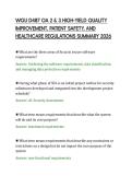 WGU D487 OA 2 & 3 HIGH-YIELD QUALITY&NewLine;IMPROVEMENT&comma; PATIENT SAFETY&comma; AND&NewLine;HEALTHCARE REGULATIONS SUMMARY 2026