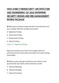 WGU D488 CYBERSECURITY ARCHITECTURE&NewLine;AND ENGINEERING OA 2026 ENTERPRISE&NewLine;SECURITY DESIGN AND RISK MANAGEMENT&NewLine;REVIEW PACKAGE