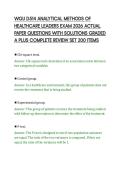 WGU D514 ANALYTICAL METHODS OF&NewLine;HEALTHCARE LEADERS EXAM 2026 ACTUAL&NewLine;PAPER QUESTIONS WITH SOLUTIONS GRADED&NewLine;A PLUS COMPLETE REVIEW SET 200 ITEMS