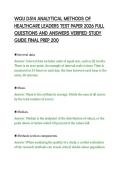 WGU D514 ANALYTICAL METHODS OF&NewLine;HEALTHCARE LEADERS TEST PAPER 2026 FULL&NewLine;QUESTIONS AND ANSWERS VERIFIED STUDY&NewLine;GUIDE FINAL PREP 200