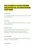 WGU ACADEMY US HISTORY MIDTERM&NewLine;EVALUATION FULL SOLUTION UPDATED&NewLine;STUDY GUIDE