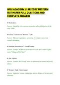 WGU ACADEMY US HISTORY MIDTERM&NewLine;TEST PAPER FULL QUESTIONS AND&NewLine;COMPLETE ANSWERS