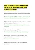 WGU ACADEMY US HISTORY MIDTERM&NewLine;UPDATED ACTUAL QUESTIONS AND&NewLine;CORRECT ANSWERS