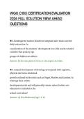 WGU C105 CERTIFICATION EVALUATION&NewLine;2026 FULL SOLUTION VIEW AHEAD&NewLine;QUESTIONS