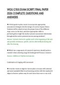 WGU C105 EXAM SCRIPT FINAL PAPER&NewLine;2026 COMPLETE QUESTIONS AND&NewLine;ANSWERS
