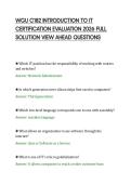 WGU C182 INTRODUCTION TO IT&NewLine;CERTIFICATION EVALUATION 2026 FULL&NewLine;SOLUTION VIEW AHEAD QUESTIONS
