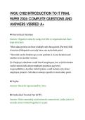 WGU C182 INTRODUCTION TO IT FINAL&NewLine;PAPER 2026 COMPLETE QUESTIONS AND&NewLine;ANSWERS VERIFIED A&plus;