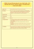 NR566 Advanced Pharmacology for Care of the Family - 199&NewLine;Questions and Answers Already Graded A&plus; Premium Exam&NewLine;Tested And Verified