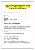 Water Distribution D2 California Exam Questions &NewLine;with Answers and Detailed Rationales Newest &NewLine;2026-2027 &vert; Already Graded A&plus; 