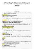 ATI Medical-Surgical Final Exam Complete Verified Solutions with 100&percnt; Correct Answers & Rationales &lpar;Latest 2026 Edition&rpar;