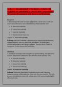 NUR 133 &ndash; LEADERSHIP IN NURSING &vert; COMPLETE &NewLine;NURSING LEADERSHIP STUDY GUIDE Comprehensive &NewLine;90-Question Examination with Answers and Rationales 