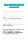 NUR 131 &ndash; Nursing Research Complete Nursing &NewLine;Research Study Guide Questions with Answers &NewLine;and Detailed Rationales 