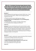 NUR 125 &ndash; Psychiatric Nursing Comprehensive Study &NewLine;Guide&colon; Behavioral Health Nursing&comma; Psychiatric Disorders&comma; &NewLine;Interventions&comma; and Mental Health Assessment Practice &NewLine;Questions with Answers and Detailed Rationales 