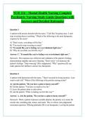 NUR 124 &ndash; Mental Health Nursing Complete &NewLine;Psychiatric Nursing Study Guide Questions with &NewLine;Answers and Detailed Rationales 