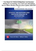 TEST BANK FOR ETHICAL OBLIGATIONS AND DECISION-MAKING IN ACCOUNTING&comma; TEXT AND CASES 6TH EDITION STEVEN MINTZ&comma; ROSELYN MORRIS&period;Latest Update 2026&sol;2027 A&plus;
