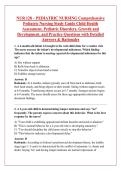 NUR 128 &ndash; PEDIATRIC NURSING Comprehensive &NewLine;Pediatric Nursing Study Guide Child Health &NewLine;Assessment&comma; Pediatric Disorders&comma; Growth and &NewLine;Development&comma; and Practice Questions with Detailed &NewLine;Answers & Rationales