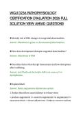 WGU D236 PATHOPHYSIOLOGY&NewLine;CERTIFICATION EVALUATION 2026 FULL&NewLine;SOLUTION VIEW AHEAD QUESTIONS