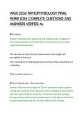 WGU D236 PATHOPHYSIOLOGY FINAL&NewLine;PAPER 2026 COMPLETE QUESTIONS AND&NewLine;ANSWERS VERIFIED A&plus;