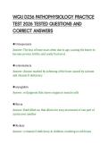 WGU D236 PATHOPHYSIOLOGY PRACTICE&NewLine;TEST 2026 TESTED QUESTIONS AND&NewLine;CORRECT ANSWERS
