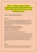NUR 121 &ndash; Medical-Surgical Nursing I &NewLine;Complete Study Guide & Comprehensive Exam &NewLine;Review Quality Questions with Answers and &NewLine;Detailed Rationales