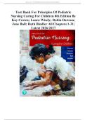 Test Bank For Principles Of Pediatric Nursing Caring For Children 8th Edition By Kay Cowen&semi; Laura Wisely&semi; Robin Dawson&semi; Jane Ball&semi; Ruth Bindler All Chapters 1-31&vert; Latest