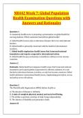 NR442 Week 7&colon; Global Population &NewLine;Health Examination Questions with &NewLine;Answers and Rationales 