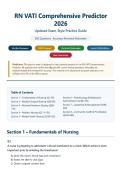 RN VATI Comprehensive Predictor Practice Exam &vert; 260 Questions with Verified Answers and Detailed Evidence-Based Rationales &vert; Updated 2026 Edition for Nursing Students &vert; Instant PDF Download&NewLine;
