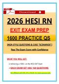 HESI RN Exit Exam Prep &vert; 2026 Practice Questions &vert; NGN-Style Case Scenarios &vert; Comprehensive HESI RN Exit Review &vert;100&percnt; Verified Graded A&plus;