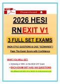 HESI RN Exit V1 Practice Exams &vert; 2026 HESI Nursing Exit Questions &vert; NGN-Style Case Scenarios &vert; 100&percnt; Verified Graded A&plus;