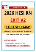2026 HESI RN EXIT V2 Exams &vert; 2026 NGN Nursing Questions  & Case Scenarios &vert; HESI Nursing Exit Exam &vert; 100&percnt; Verified Graded A&plus;
