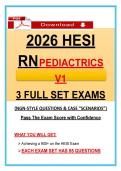 2026 HESI RN Pediatrics &lpar;V1&rpar; Exams &vert; NGN Nursing Questions & Case Scenarios&vert; 2026 HESI Exit Pediatrics Exam Prep &vert; 100&percnt; Verified Graded A&plus;