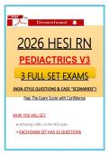 2026 HESI RN Pediatrics &lpar;V3&rpar; Exams &vert; NGN Nursing Questions & Case Scenarios&vert; 2026 HESI Exit Pediatrics Exam Prep &vert; 100&percnt; Verified Graded A&plus;