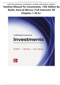 Solution Manual For Investments&comma; 13th Edition By Bodie&comma; Kane & Marcus &vert; Full Instructor All Chapters 1-28 A&plus;