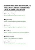 ATI RN MATERNAL NEWBORN 2026 COMPLETE &NewLine;PRACTICE QUESTIONS WITH ANSWERS AND &NewLine;OBSTETRIC NURSING REVIEW GUIDE
