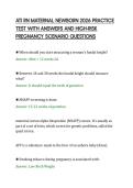 ATI RN MATERNAL NEWBORN 2026 PRACTICE &NewLine;TEST WITH ANSWERS AND HIGH-RISK &NewLine;PREGNANCY SCENARIO QUESTIONS 