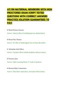 ATI RN MATERNAL NEWBORN WITH NGN &NewLine;PROCTORED EXAM SCRIPT TESTED &NewLine;QUESTIONS WITH CORRECT ANSWERS &NewLine;PRACTICE SOLUTION GUARANTEED TO &NewLine;PASS