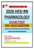 2026 HESI RN Pharmacology Exam Prep &vert; NGN Nursing Questions & Case Scenarios&vert; 2026 HESI Pharmacology Exit Exam &vert; 100&percnt; Verified Graded A&plus;