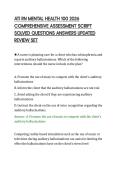 ATI RN MENTAL HEALTH 100 2026 &NewLine;COMPREHENSIVE ASSESSMENT SCRIPT &NewLine;SOLVED QUESTIONS ANSWERS UPDATED &NewLine;REVIEW SET