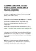 ATI RN MENTAL HEALTH 100 2026 FINAL &NewLine;REVIEW QUESTIONS ANSWERS BUNDLED &NewLine;PRACTICE COLLECTION