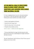 ATI RN MENTAL HEALTH PROCTORED &NewLine;EXAM CLOSING SCRIPT UPDATED &NewLine;QUESTIONS AND ANSWERS VIEW AHEAD &NewLine;PREP MATERIAL SOLVED