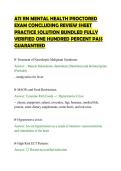 ATI RN MENTAL HEALTH PROCTORED &NewLine;EXAM CONCLUDING REVIEW SHEET &NewLine;PRACTICE SOLUTION BUNDLED FULLY &NewLine;VERIFIED ONE HUNDRED PERCENT PASS &NewLine;GUARANTEED