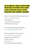 ATI RN MENTAL HEALTH PROCTORED &NewLine;EXAM END OF COURSE STUDY GUIDE &NewLine;LATEST UPDATED ACTUAL TESTED &NewLine;QUESTIONS AND CORRECT ANSWERS