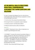 ATI RN MENTAL HEALTH PROCTORED &NewLine;EXAM FINAL COMPREHENSIVE &NewLine;ASSESSMENT TEST PAPER QUESTIONS AND &NewLine;SOLUTIONS