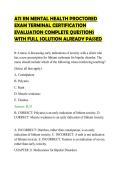 ATI RN MENTAL HEALTH PROCTORED &NewLine;EXAM TERMINAL CERTIFICATION &NewLine;EVALUATION COMPLETE QUESTIONS &NewLine;WITH FULL SOLUTION ALREADY PASSED 