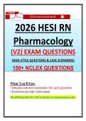 2026 HESI RN Pharmacology V2 Exam &vert; NGN Nursing Questions & Case Scenarios&vert; 2026 HESI Pharmacology Exit Exam &vert; 100&percnt; Verified Graded A&plus;